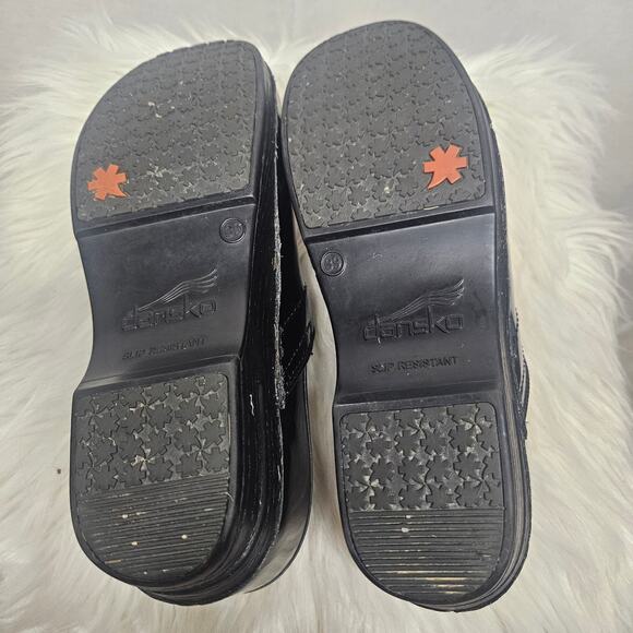 Dansko Black Patent Leather Professional Clogs - Picture 8 of 10